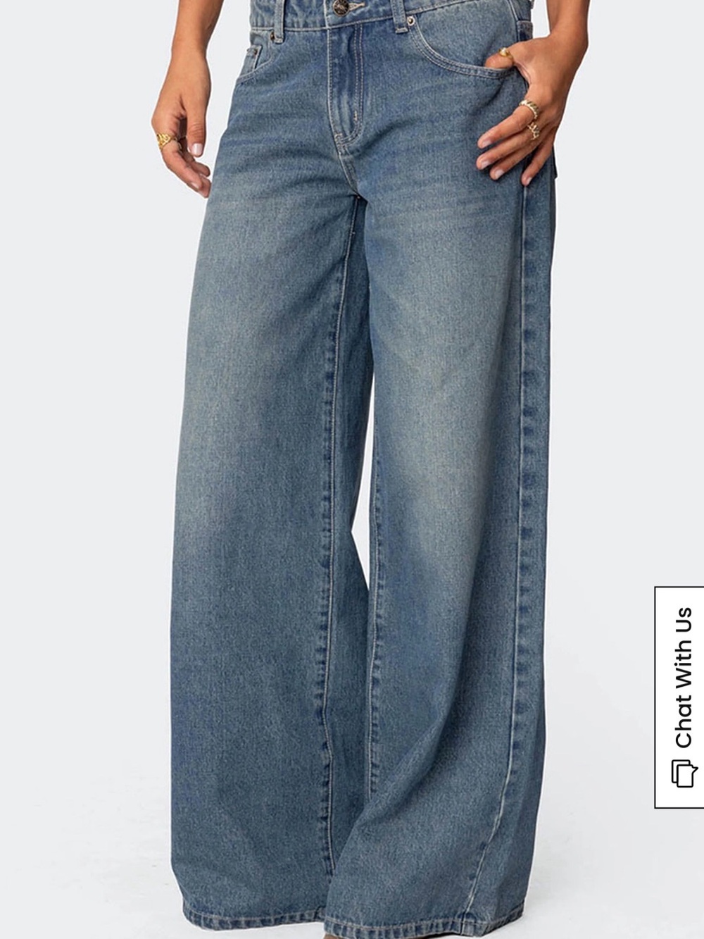 Edikted Vyxen Vintage Washed Low Rise Jeans - Picture 2 of 3